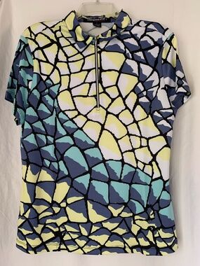 Simplicite by jamie sadock bold reptile print short sleeve polo/golf shirt